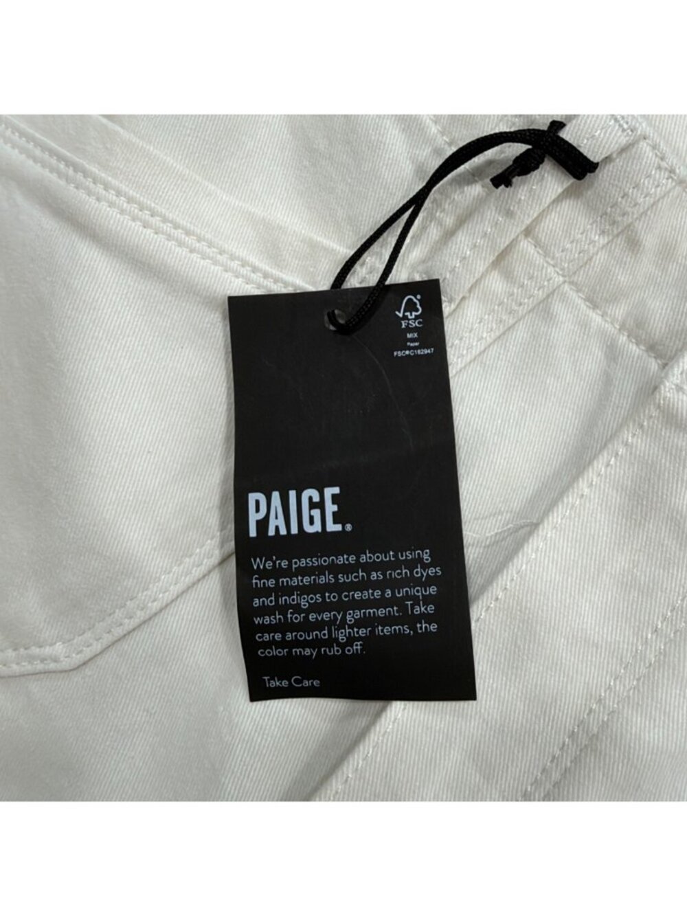 Paige Women Sz 25 Anessa Utility Jeans Cropped Ivory Ecru High-Rise Wide-Leg NEW - Picture 8 of 10